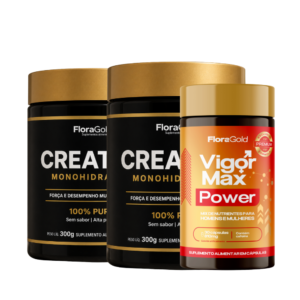 Duo Creatina monohidratada alta pureza 300g + Vigor Max Power