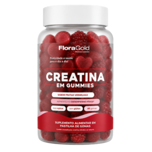 Creatina em gummies sabor maçã vermelha 60 gomas