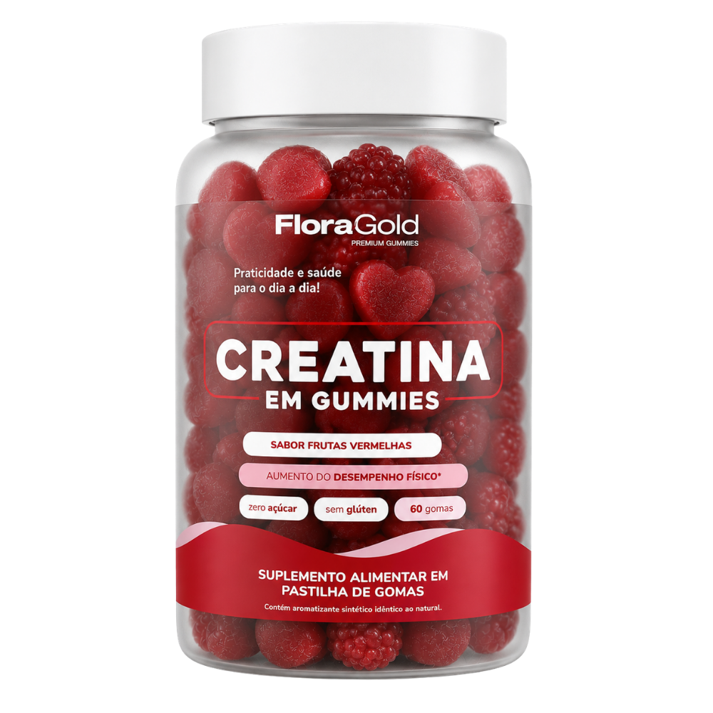 Creatina em gummies sabor maçã vermelha 60 gomas